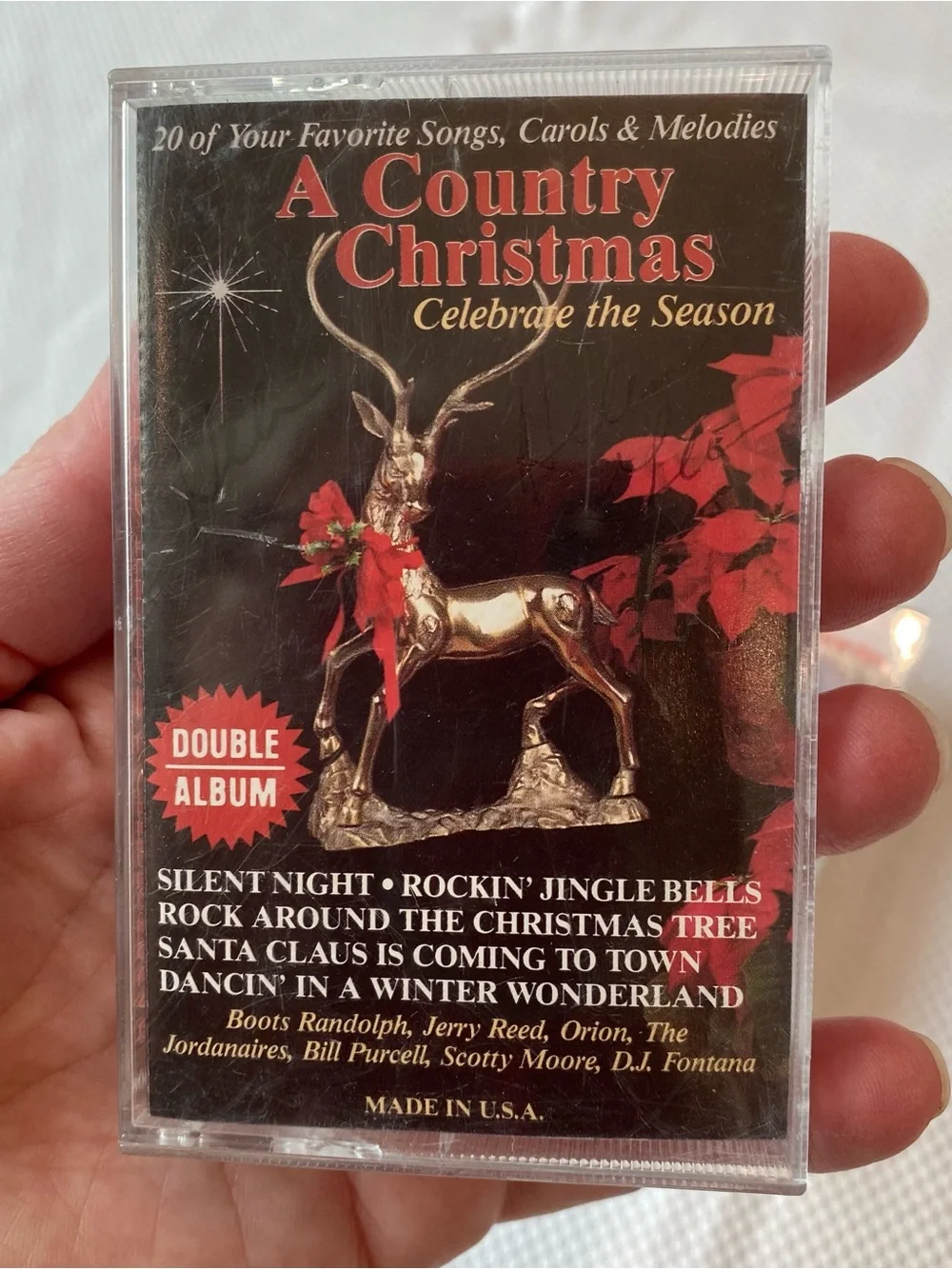 Christmas Retro Hallmark Holiday Music Cassette Lot - Red, Green, Gold